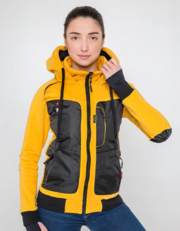 Women's Hoodie Syla. Color yellow. .