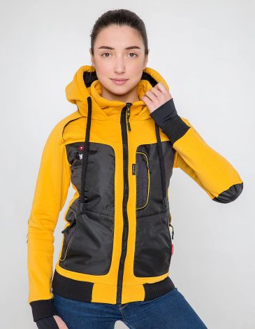 Women's Hoodie Syla. Color yellow. .