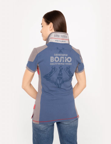 Women's Polo Shirt 10 Brigade. Color denim. 1.