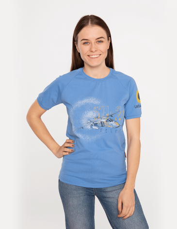 Women's T-Shirt Su-24. Color sky blue. .
