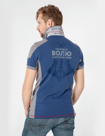 Męska Koszulka Polo 10 Brygada. Kolor denim. 1.