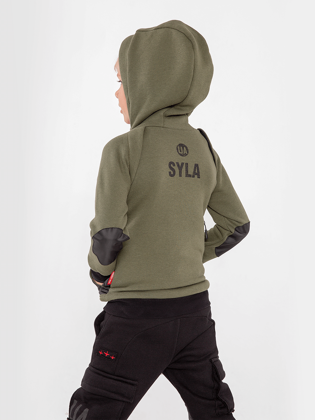 Kids Hoodie Syla. Color khaki.  Well suited for both boys and girls.