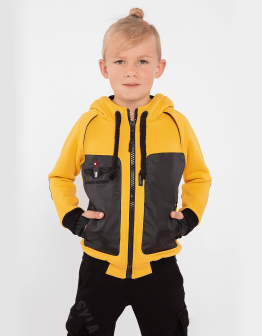 Kids Hoodie Syla. Color yellow. 2.