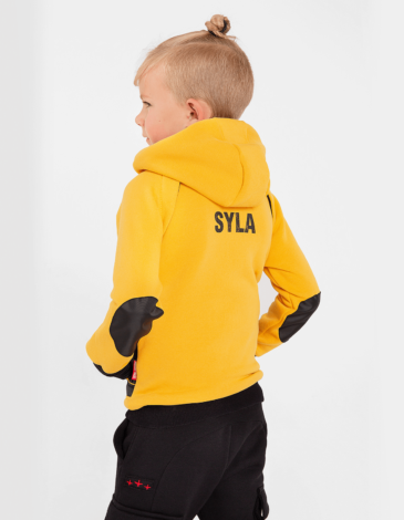 Kids Hoodie Syla. Color yellow.  Well suited for both boys and girls.