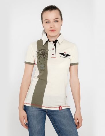 Women's Polo Shirt 16 Brigade. Color ivory. 1.