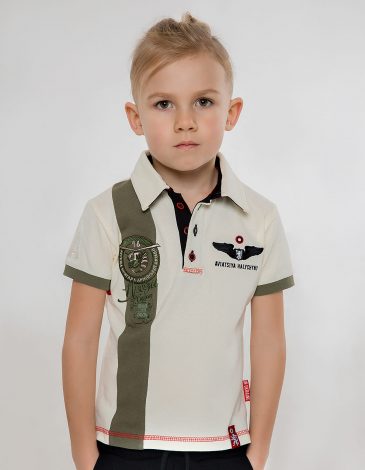 Kids Polo Shirt 16 Brigade. Color ivory. .