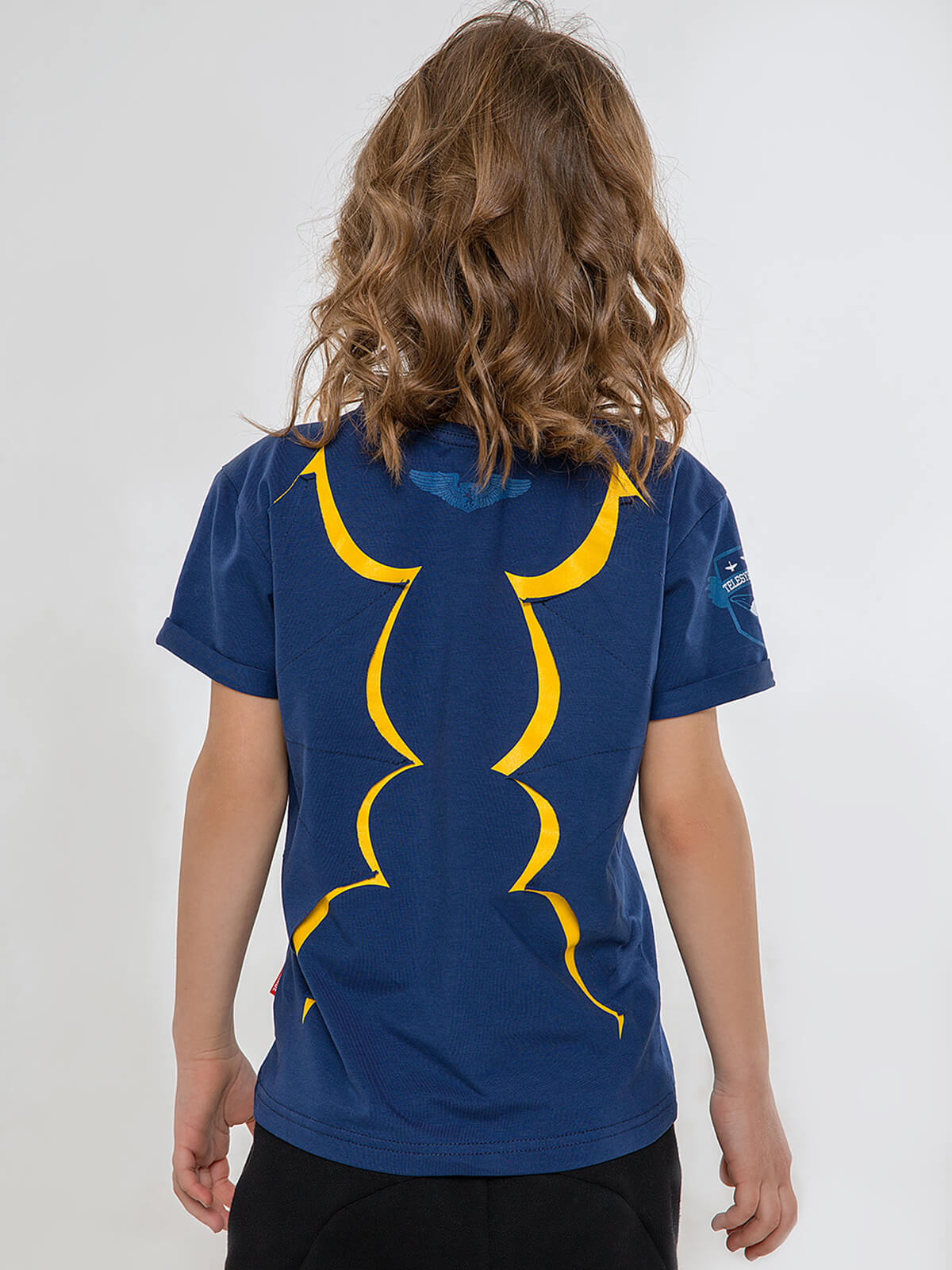 Kids T-Shirt Dragon. Color navy blue. 
Material: 95% cotton, 5% spandex.