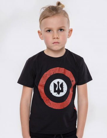 Kids T-Shirt Roundel. Color black. .