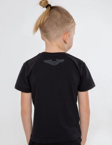 Kids T-Shirt Roundel. Color black. .