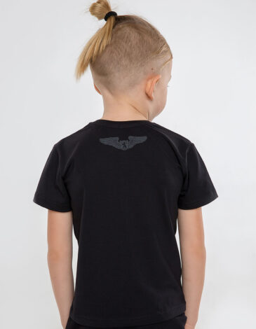 Kids T-Shirt Fight Like Ukrainians. Color black. Material: 95% cotton, 5% spandex.