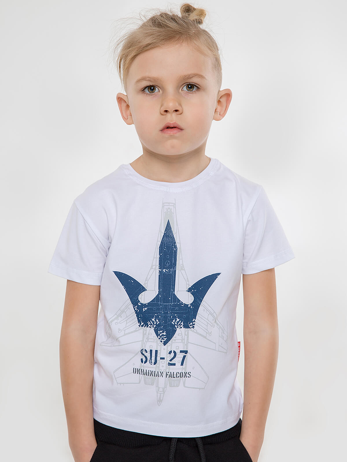 Kids T-Shirt Su-27. Color white. 3.