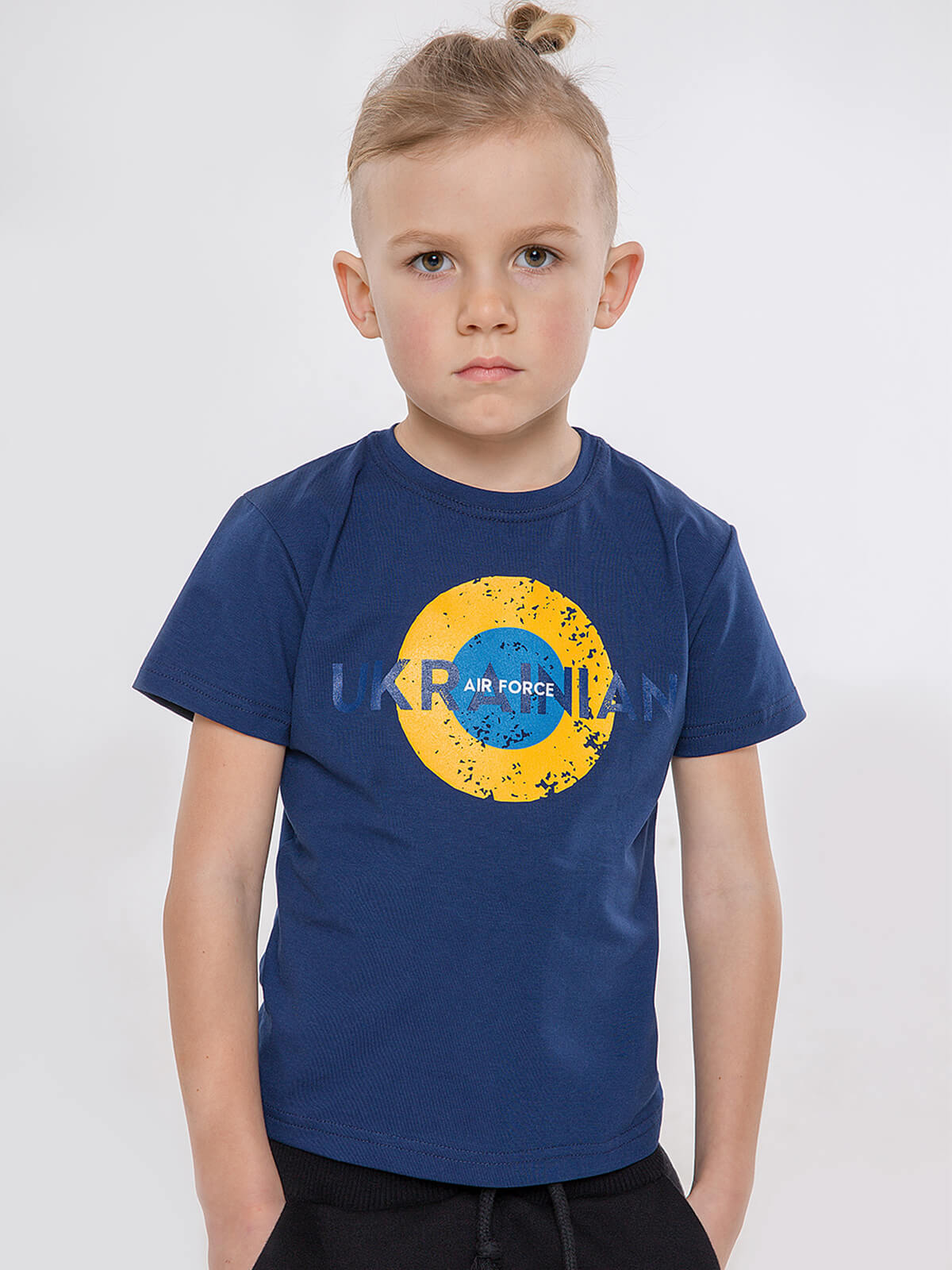 Kids T-Shirt Ukrainian Air Force. Color navy blue. 2.