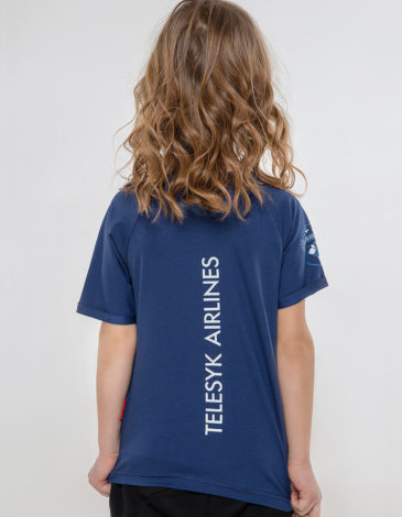 Kids T-Shirt Space. Color navy blue. .