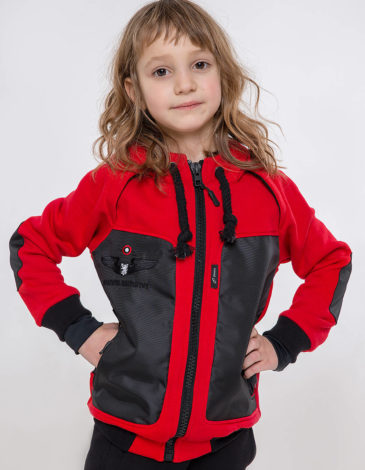 Kids Hoodie Syla. Color red. 1.