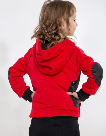 Kids Hoodie Syla. Color red. 1.