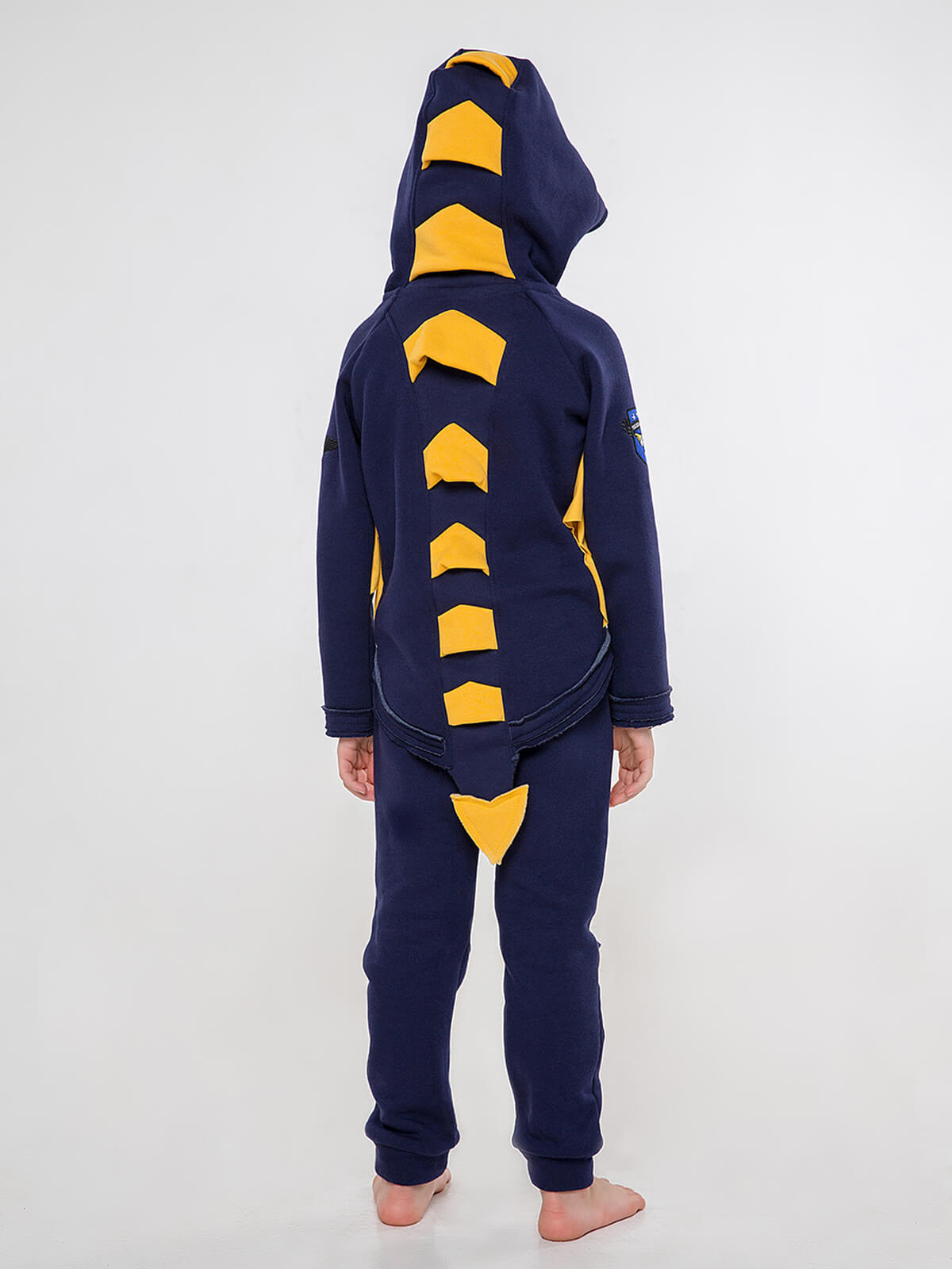 Kids Hoodie Dragon. Color dark blue. 
Material of the hoodie – three-cord thread fabric: 77% cotton, 23% polyester.