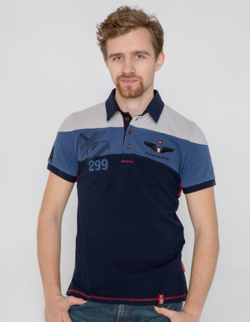 Męska Koszulka Polo 299 Brygada. Kolor denim. .