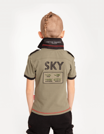 Kids Polo Shirt Sikorsky. Color khaki. .