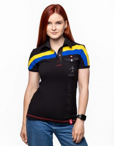 Women's Polo Shirt Mriya. Color black. .