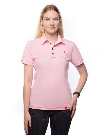 Women's Polo Shirt Wings. Color pale pink. 4.