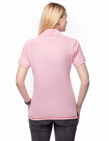 Women's Polo Shirt Wings. Color pale pink. 4.