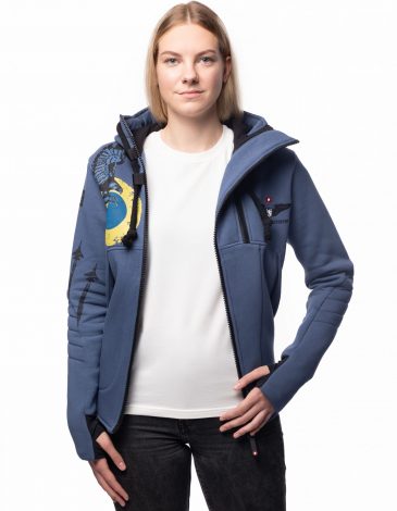 Women's Hoodie Ukrainian Falcons. Color denim. .