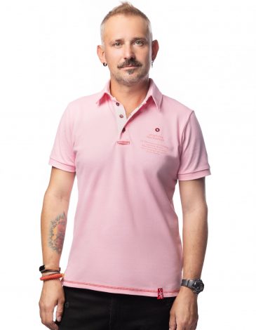 Men's Polo Shirt Wings. Color pale pink. 5.