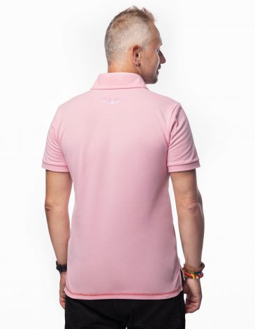 Men's Polo Shirt Wings. Color pale pink. 5.