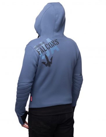 Men's Hoodie Ukrainian Falcons. Color denim. 1.