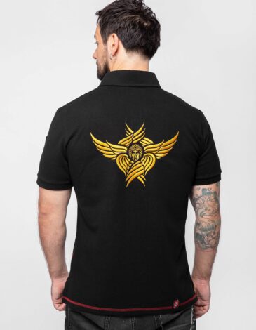 Men's Polo Shirt Seraphim. Color black. .