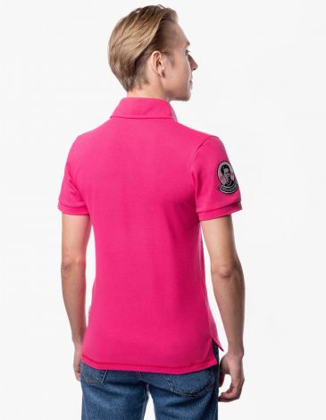 Men's Polo Shirt Lesia Ukrainka. Color pink. 1.