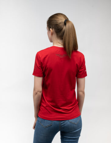 Women's T-Shirt Sikorsky. Color red. 1.