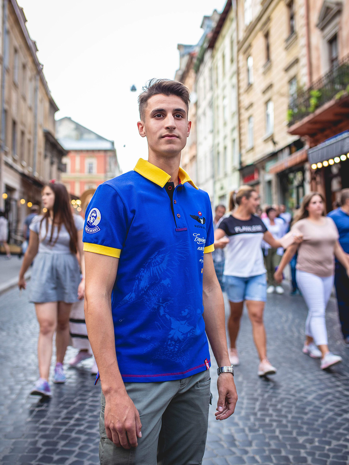Men's Polo Shirt Taras Shevchenko. Color navy blue. 4.