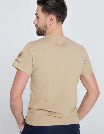 Men's T-Shirt Born In Ukraine. Color sand. .