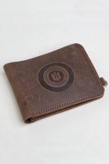 Wallet Roundel. Material: leather
Technique of prints applied: embossing.