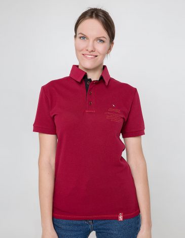 Women's Polo Shirt Wings. Color claret. 5.