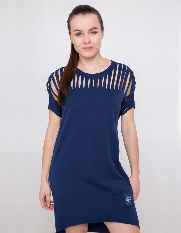 Women's Dress Hannusia. Color navy blue. .