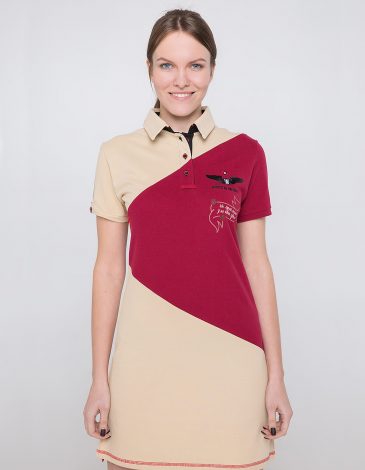 Women's Dress-Polo Shirt Olenka. Color ivory. .