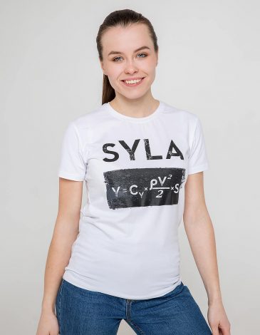 Women's T-Shirt Syla. Color white. Unisex T-shirt (men’s sizes).