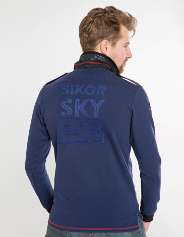 Men's Polo Long Sikorsky. Color navy blue. .