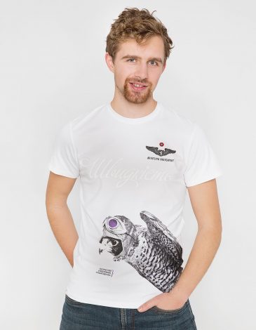 Men's T-Shirt Falcon. Color white. .