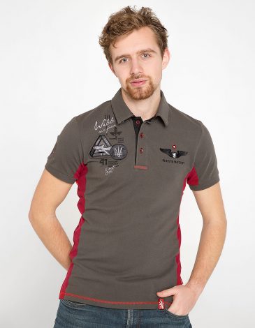 Men's Polo Shirt Flying Cossacks. Color khaki brown. .