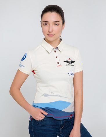 Women's Polo Shirt D'arrigo. Color ivory. .