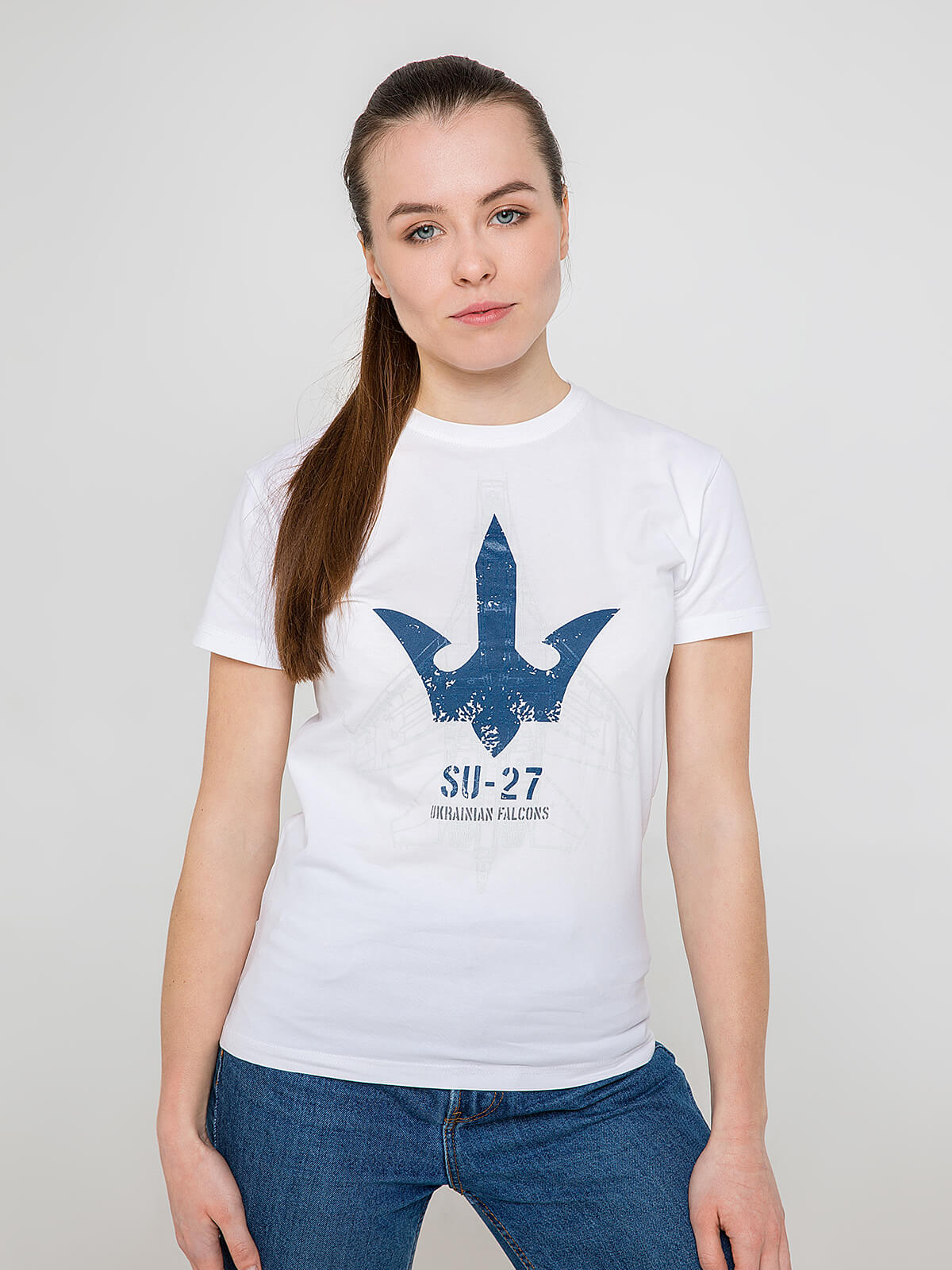 Жіноча Футболка Su-27. Колір білий. .