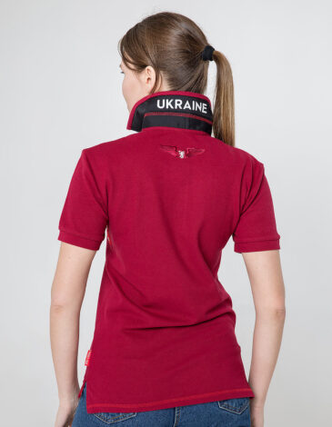 Women's Polo Shirt Wings. Color claret. 5.