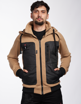 Men's Hoodie Syla. Color sand. 1.