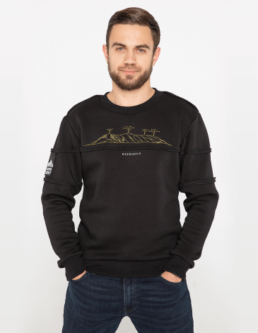 Men's Sweatshirt Marmarosy. Color black. 1.