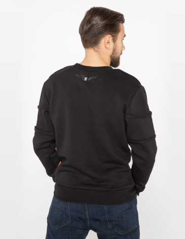 Men's Sweatshirt Marmarosy. Color black. 
Three-cord thread fabric: 79% cotton, 21% polyester.