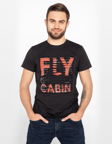 Men's T-Shirt Fly Cabin. Color black. .