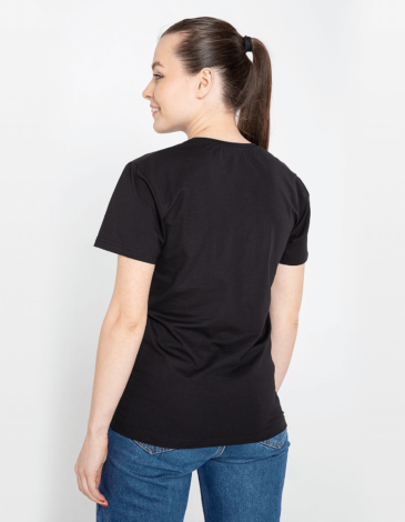 Women's T-Shirt Fly Cabin. Color black. .